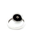 Sterling silver onyx and cz ring