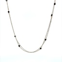 Sterling silver double strand necklace with onyx beads
