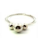 Sterling silver bangle with three balls