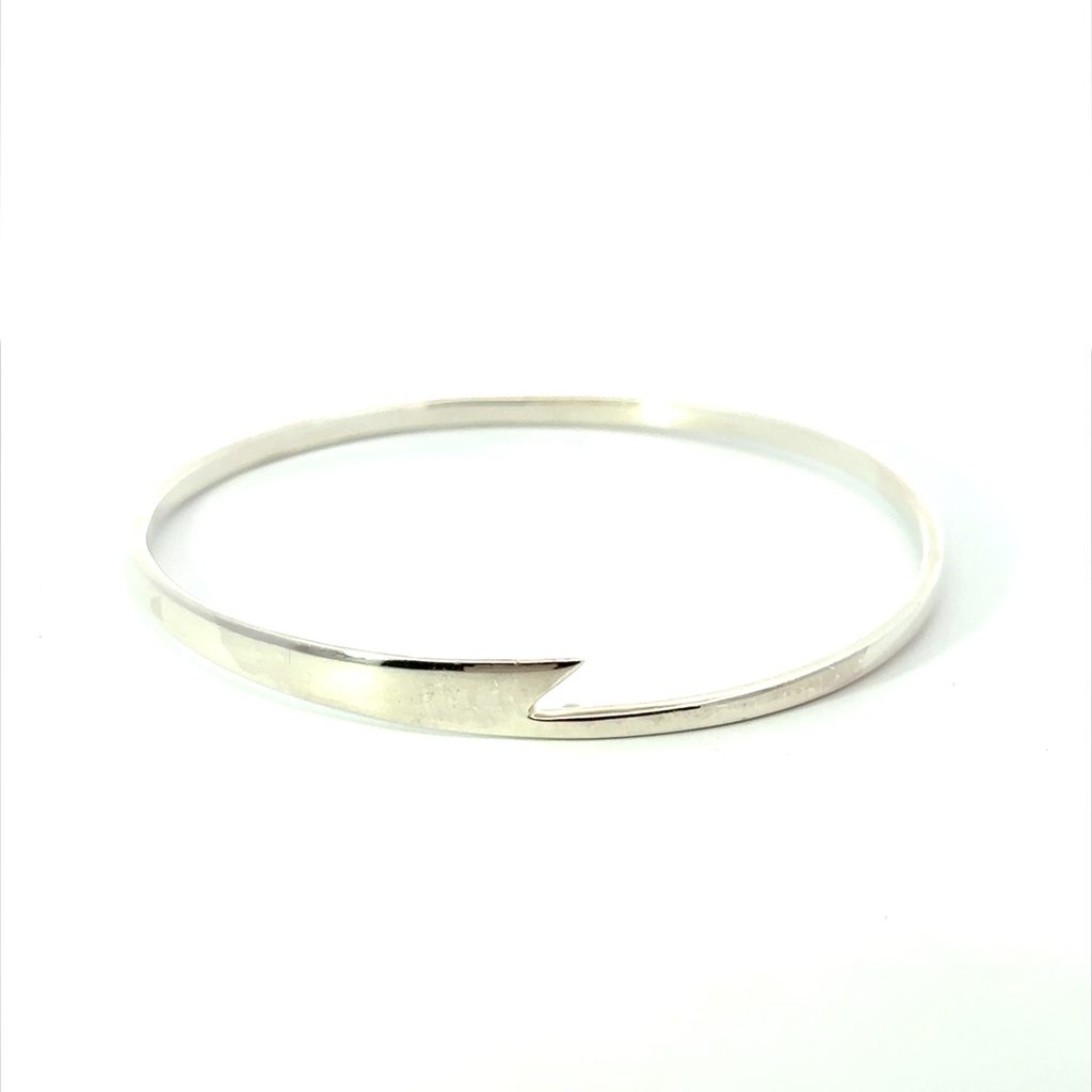 Lightning strike bangle in sterling silver