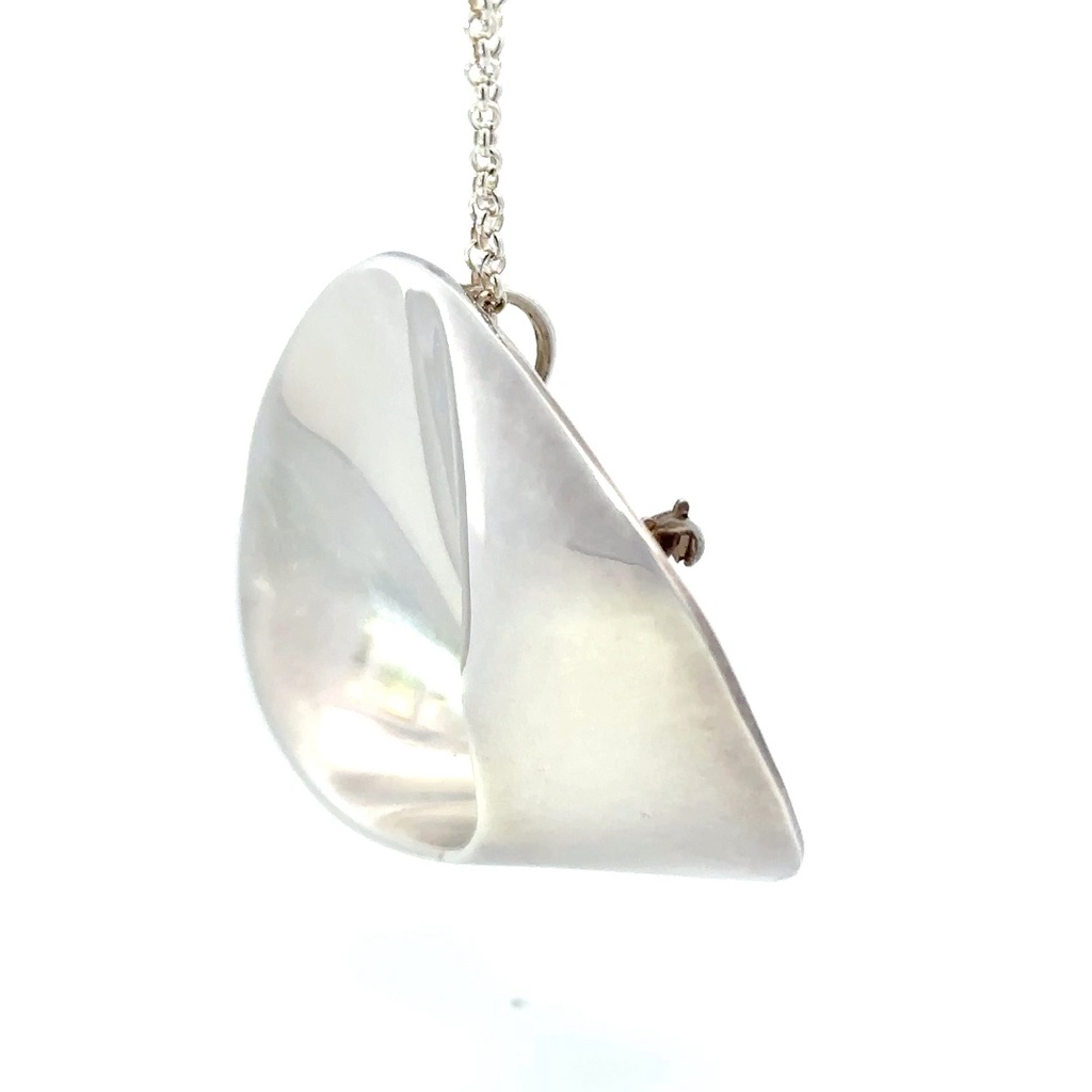 Sterling silver organic loop pendant and brooch