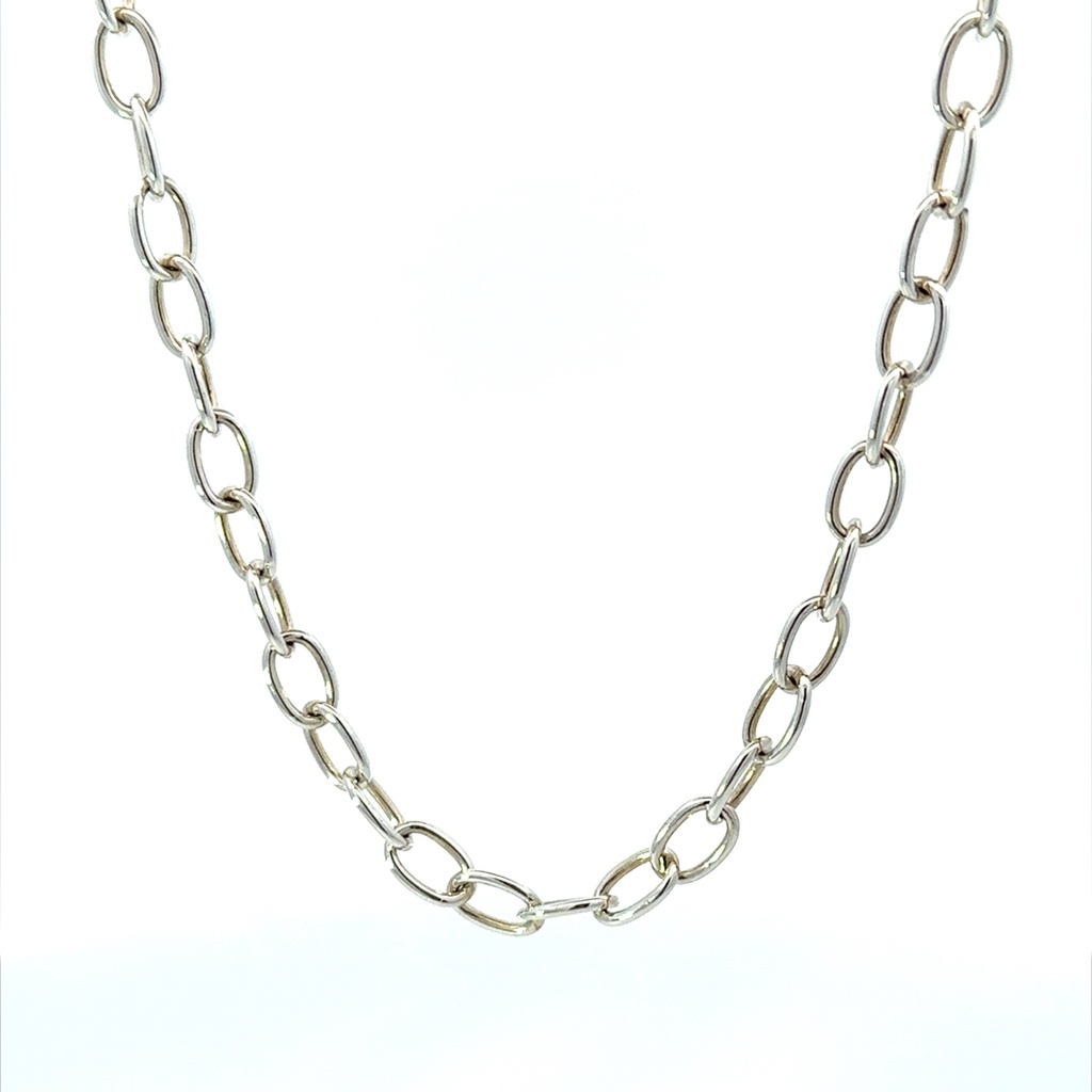 Oval belchor chain in sterling silver