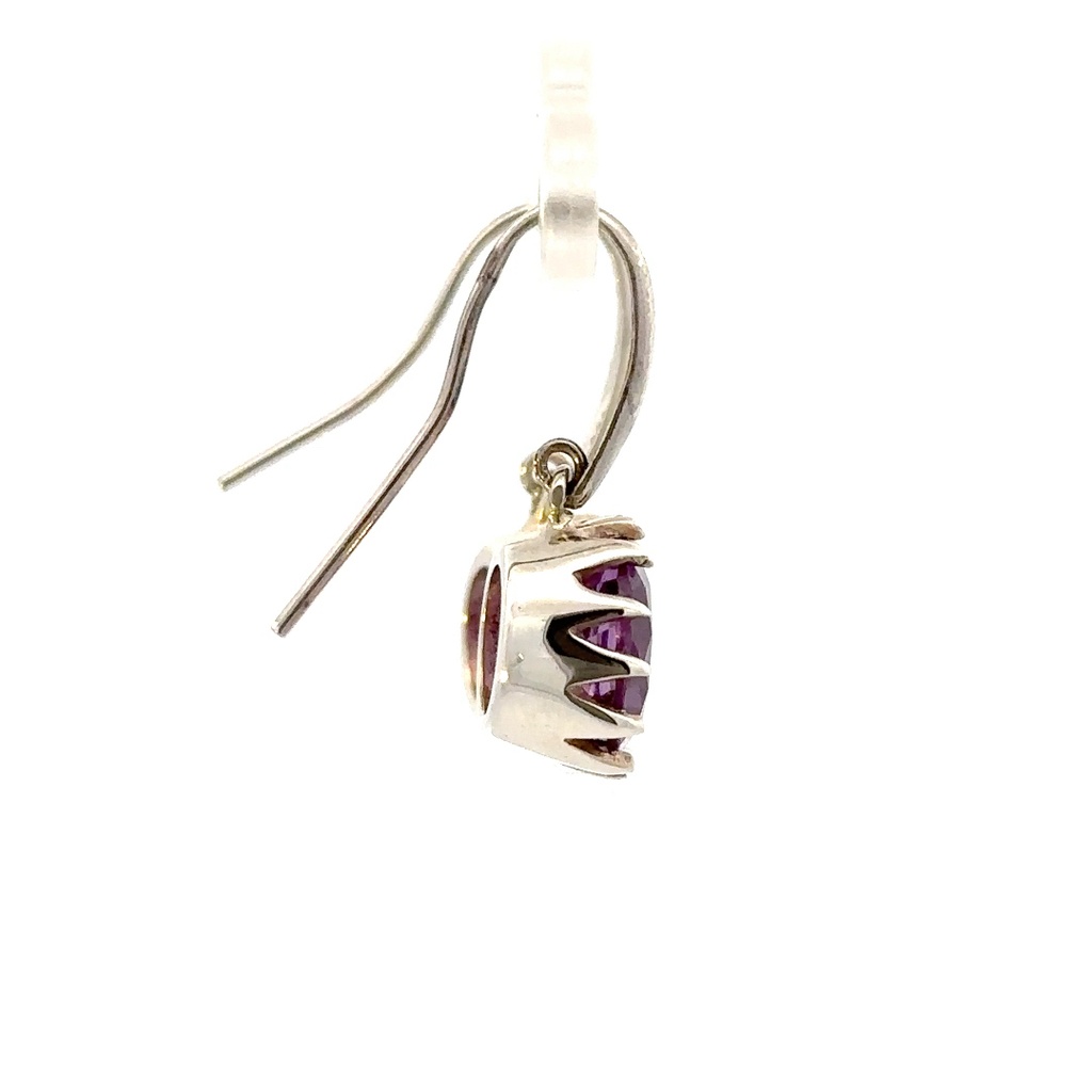 Sterling Silver Shepherd Hook Amethyst Earrings