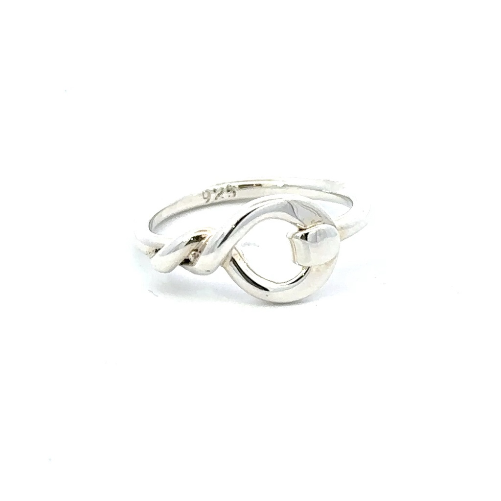 Loop and twist ring in sterling silver