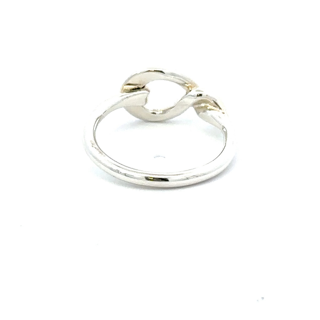 Loop and twist ring in sterling silver