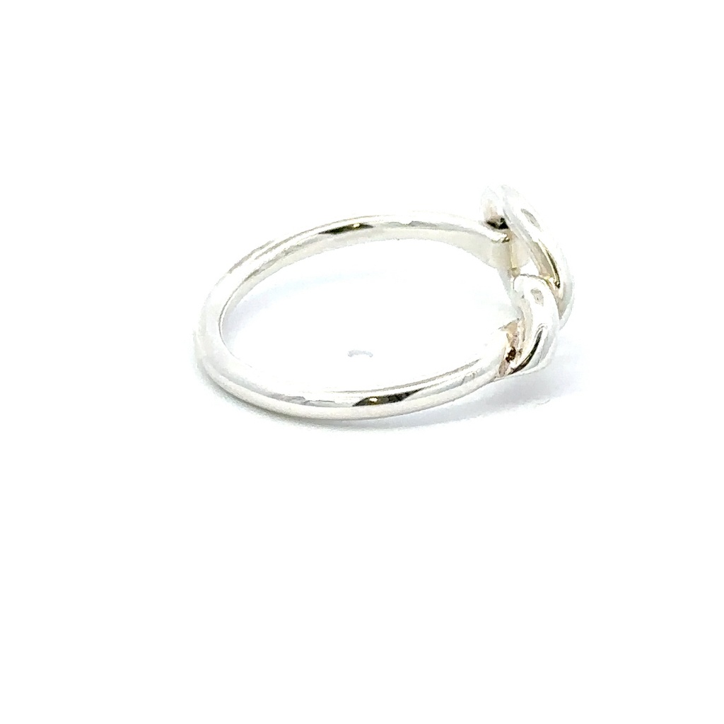Loop and twist ring in sterling silver