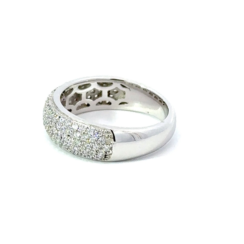 Sterling silver pave set cubic zirconia ring