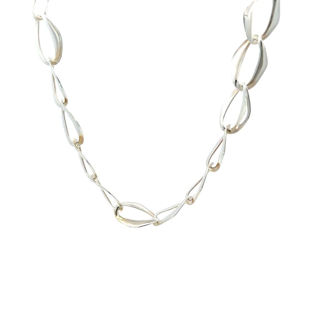 Sterling silver large linked necklace