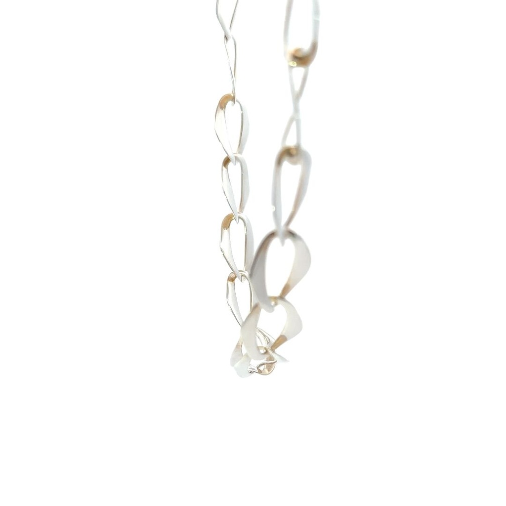 Sterling silver large linked necklace