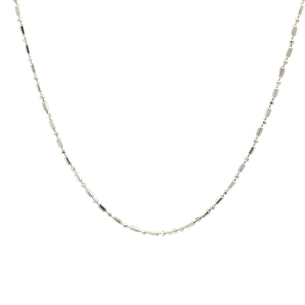 Sterling silver delicate bead and bar necklace