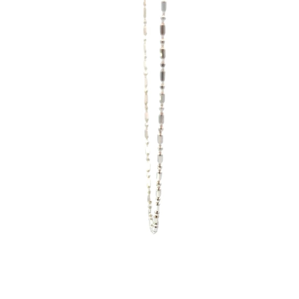 Sterling silver delicate bead and bar necklace