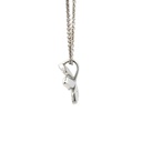 Matte flower in sterling silver on a fine necklace