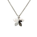Matte flower in sterling silver on a fine necklace