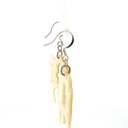 Sterling silver hand carved mother of pearl turtles on silver hooks