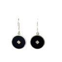 Onyx earrings set with a cz in the centre