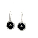 Onyx earrings set with a cz in the centre