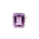 Sterling ring with a bold pastel emerald cut amethyst
