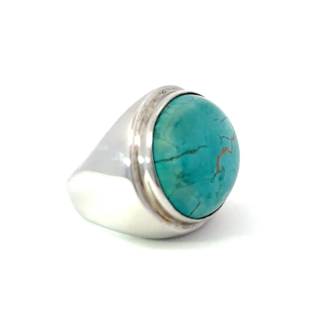 Sterling silver ring with compressed turquoise