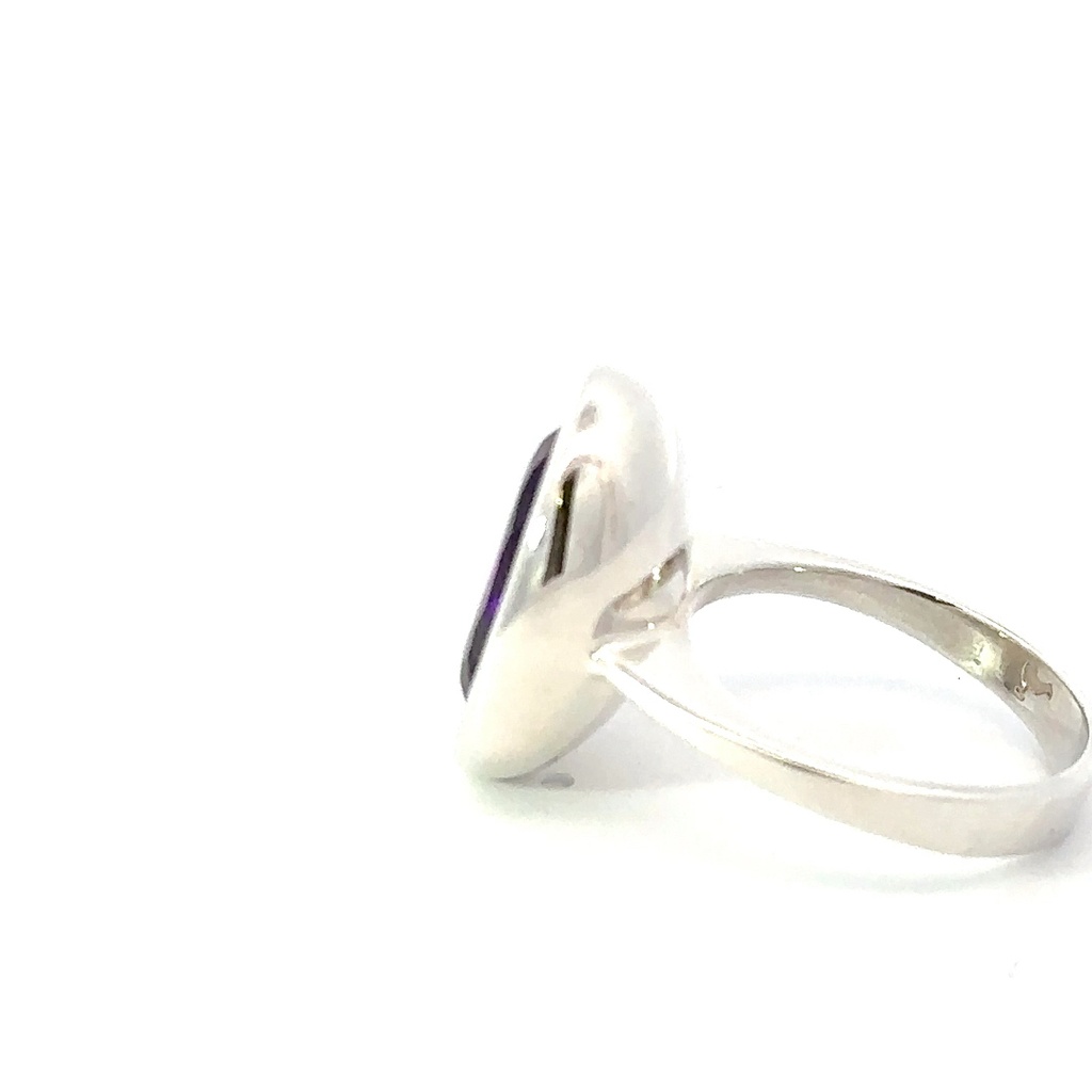 Dark amethyst ring in sterling silver