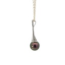 Glistening Tahitian pearl pendant in silver with cubics