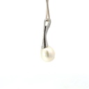 Freshwater pearl pendant on a concave sterling silver bar