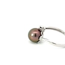 Tahitian and diamond ring in sterling silver
