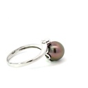Tahitian and diamond ring in sterling silver