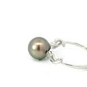 Tahitian pearl and diamond silver ring