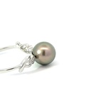 Tahitian pearl and diamond silver ring