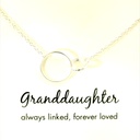 "Granddaughter always linked forever loved" sterling silver necklace with interlocked circles