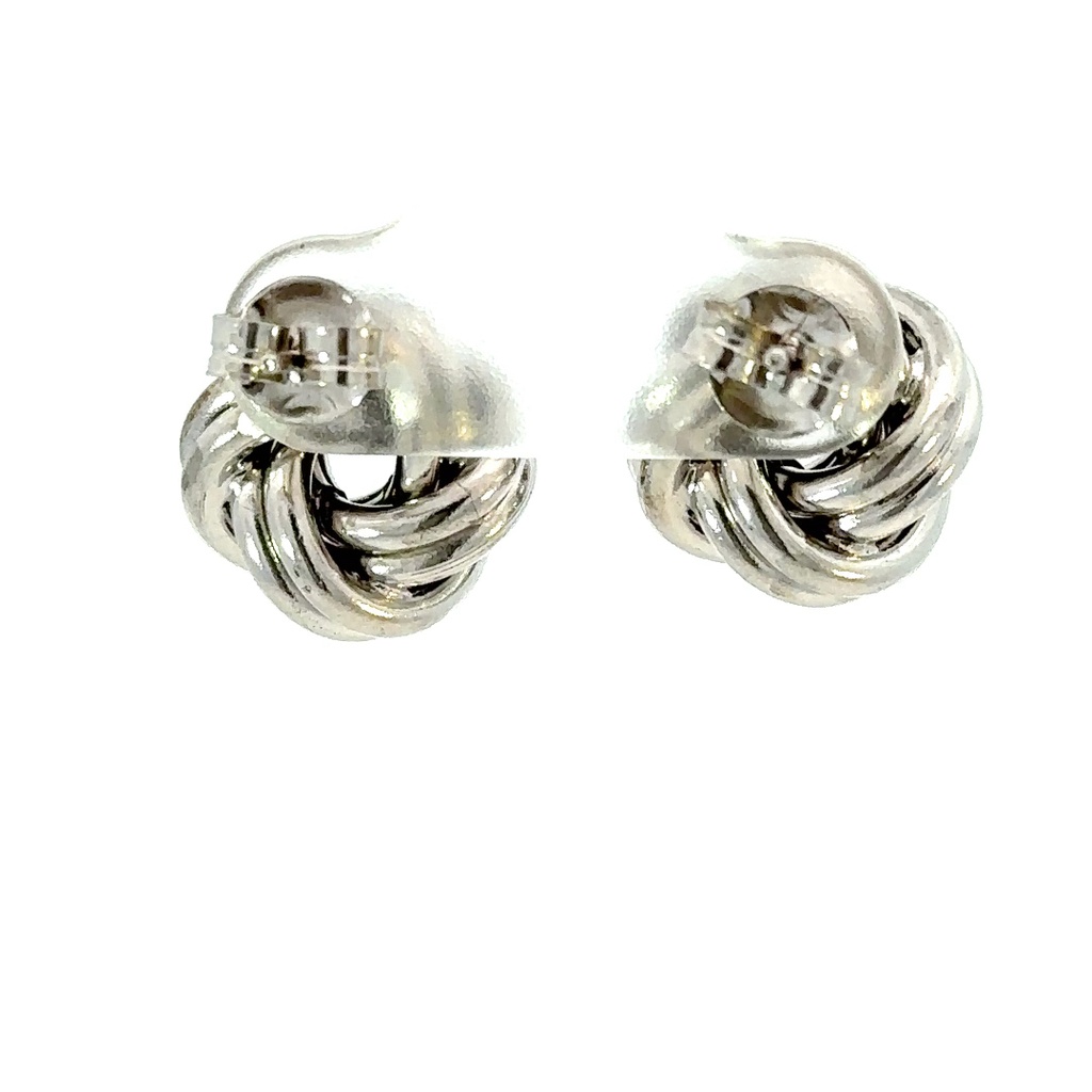 Sterling silver knot stud earrings