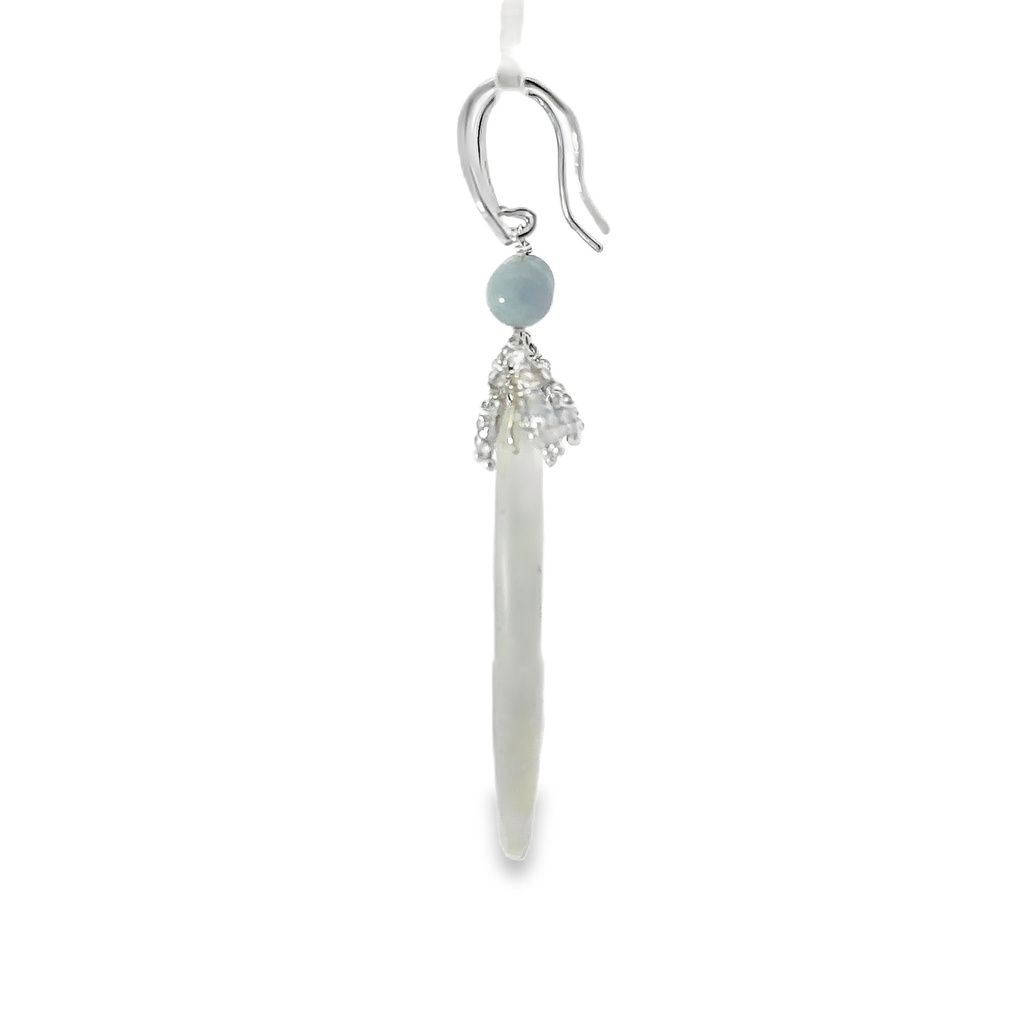 Sterling Silver Beryl Labradorite & Opal Earrings