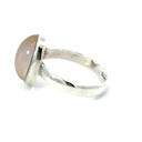 Rose quartz cabochon ring in sterling silver