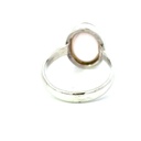 Rose quartz cabochon ring in sterling silver
