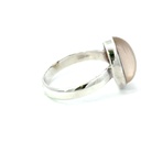 Rose quartz cabochon ring in sterling silver