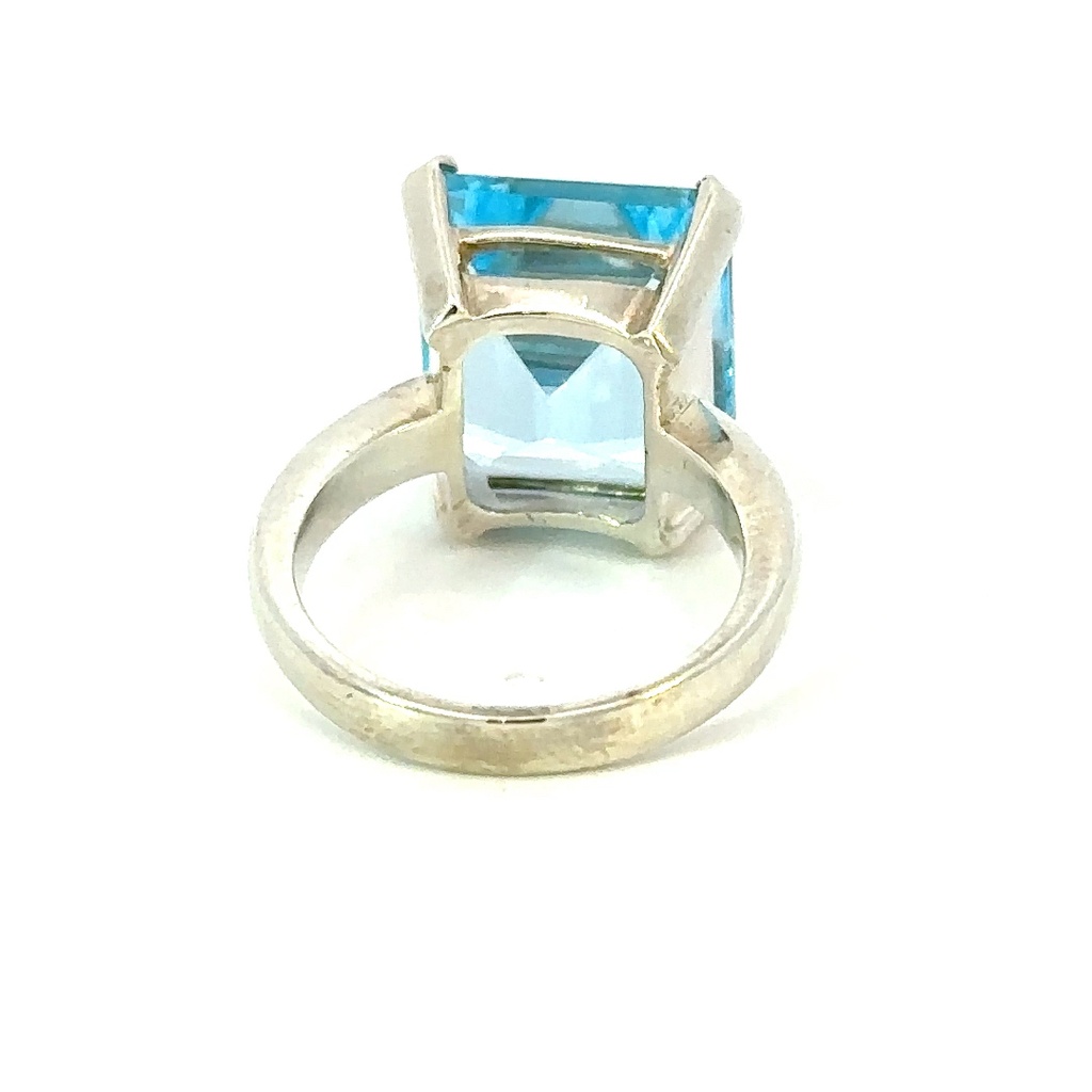 Blue topaz gemtone ring in sterling silver
