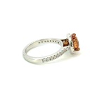 Sterling silver cubic zirconia ring with apricot cz centre & cz halo