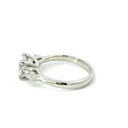 Cubic zirconia with tapered baguettes either side ring, in silver