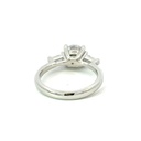 Cubic zirconia with tapered baguettes either side ring, in silver