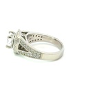 Cubic zirconia ring with halo in sterling silver