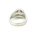 Cubic zirconia ring with halo in sterling silver