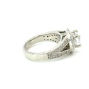 Cubic zirconia ring with halo in sterling silver