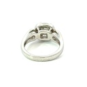 Cubic zirconia set ring in sterling silver with cz halo and band