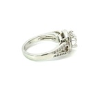 Cubic zirconia set ring in sterling silver with cz halo and band