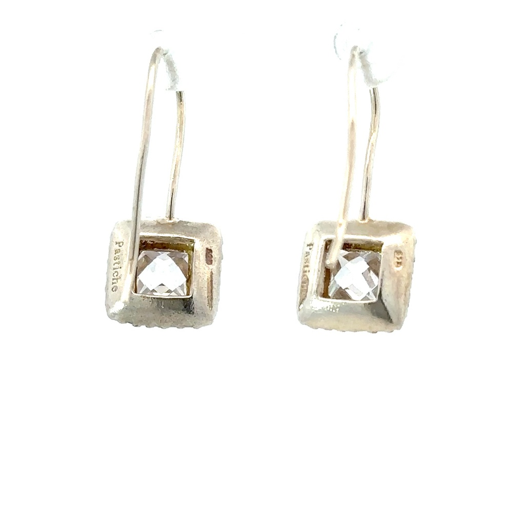 Sterling silver cubic zirconia earrings on hooks