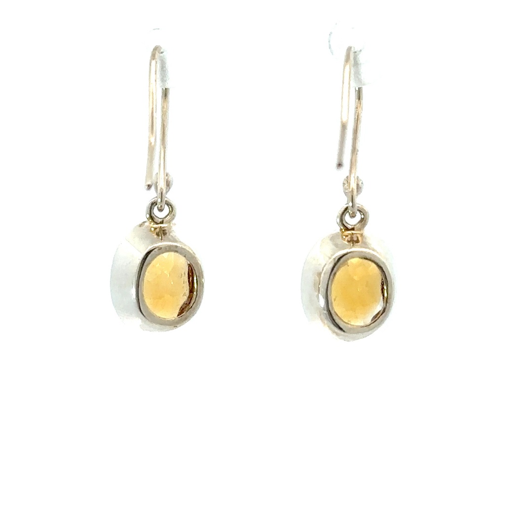 Citrine drop earrings on shepherds hooks