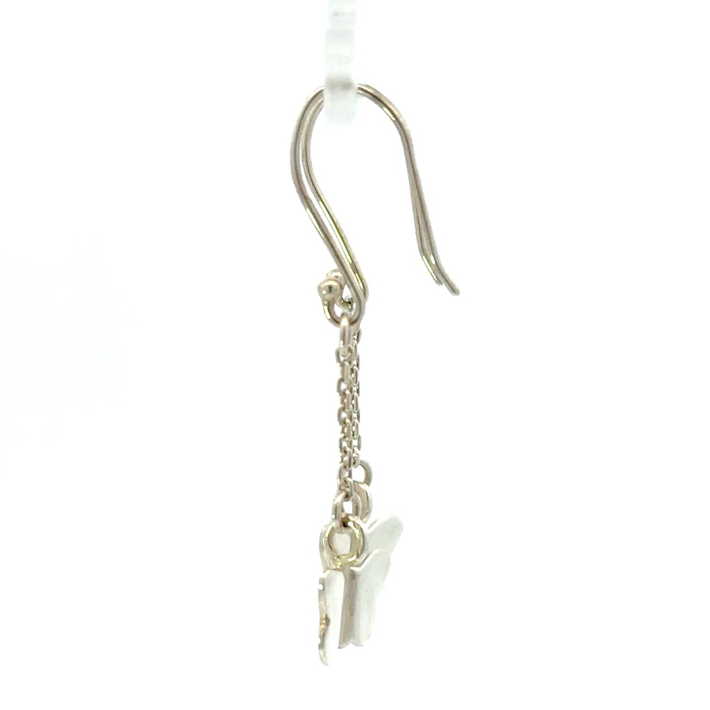 Butterfly drops on chain & shepherds hook earrings in sterling silver