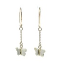 Butterfly drops on chain & shepherds hook earrings in sterling silver