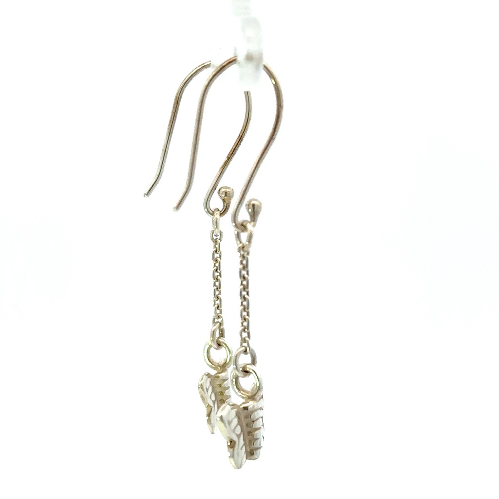 Butterfly drops on chain & shepherds hook earrings in sterling silver