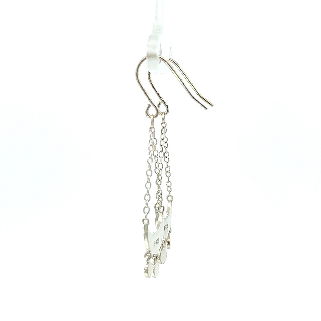 Half moon drop earrings with dot dangles